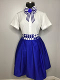 This royal blue polka dot skirt