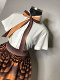 Chocolate swirl skirt and matching bow tie