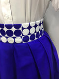 This royal blue polka dot skirt